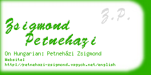 zsigmond petnehazi business card